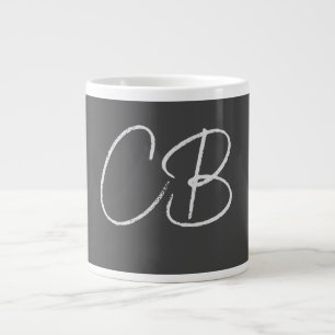 Berufliche moderne Minimalistische Monogramm-Initi Jumbo-Tasse