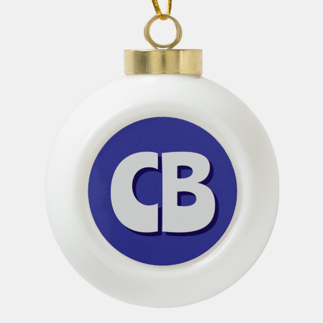Berufliche moderne Minimalistische Monogramm-Initi Keramik Kugel-Ornament (Vorderseite)