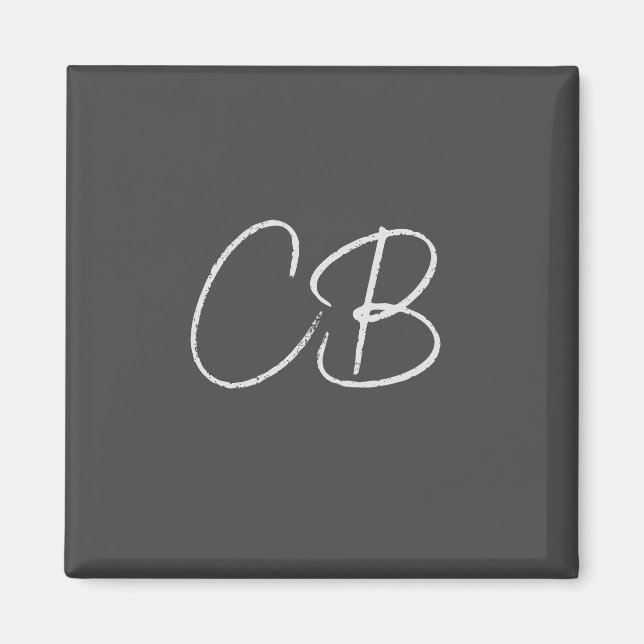 Berufliche moderne Minimalistische Monogramm-Initi Magnet (Vorne)