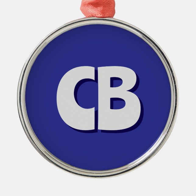 Berufliche moderne Minimalistische Monogramm-Initi Ornament Aus Metall (Vorne)