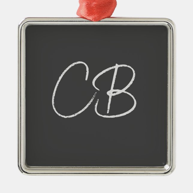 Berufliche moderne Minimalistische Monogramm-Initi Ornament Aus Metall (Vorne)