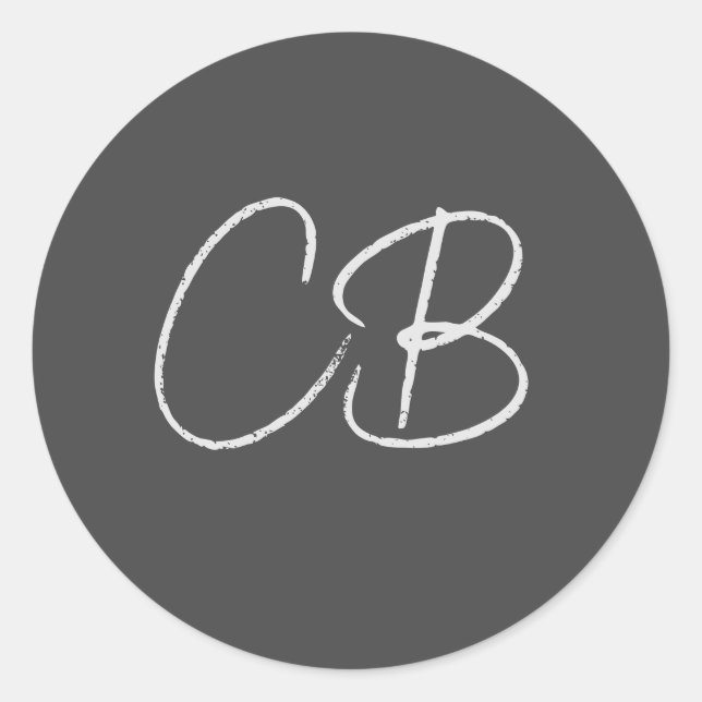 Berufliche moderne Minimalistische Monogramm-Initi Runder Aufkleber (Vorderseite)