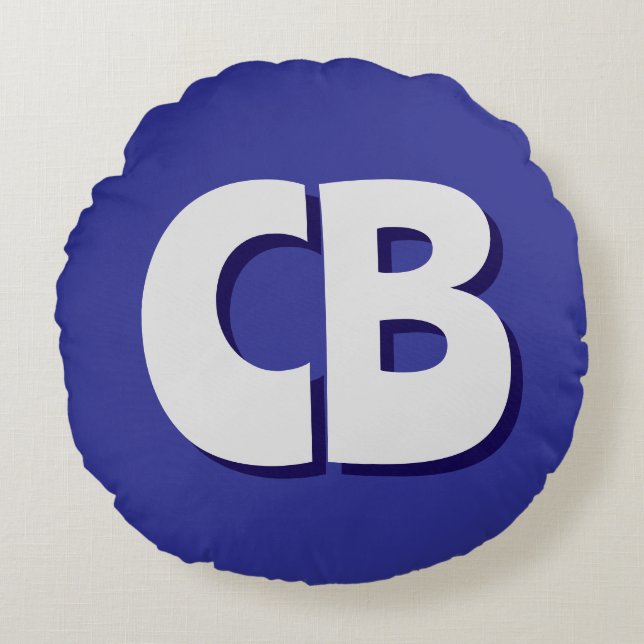 Berufliche moderne Minimalistische Monogramm-Initi Rundes Kissen (Vorderseite)