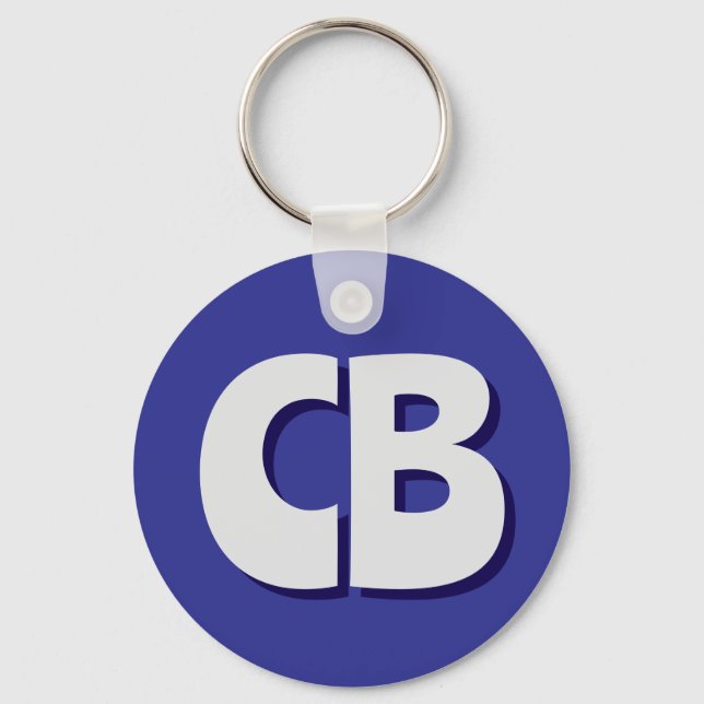 Berufliche moderne Minimalistische Monogramm-Initi Schlüsselanhänger (Vorderseite)
