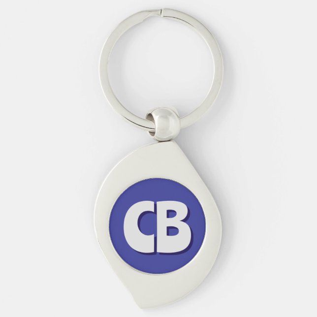 Berufliche moderne Minimalistische Monogramm-Initi Schlüsselanhänger (Vorderseite)