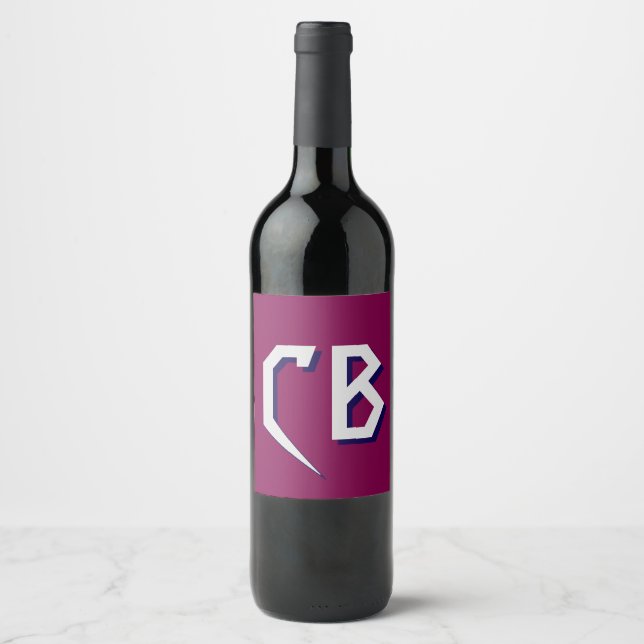 Berufliche moderne Minimalistische Monogramm-Initi Weinetikett (Vorderseite)