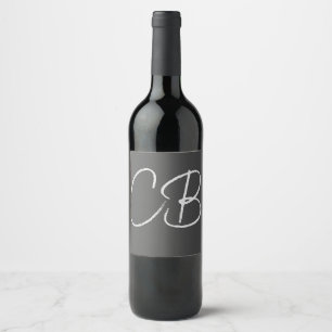 Berufliche moderne Minimalistische Monogramm-Initi Weinetikett