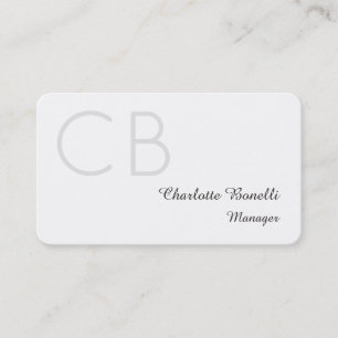 Berufliche moderne Monogramm-Minimalistische Erste Visitenkarte