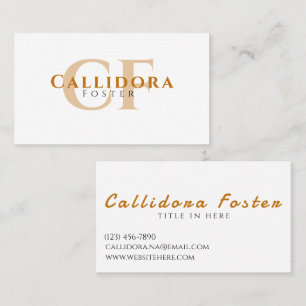 Berufliche moderne reine Typografie Monogram Bold Visitenkarte