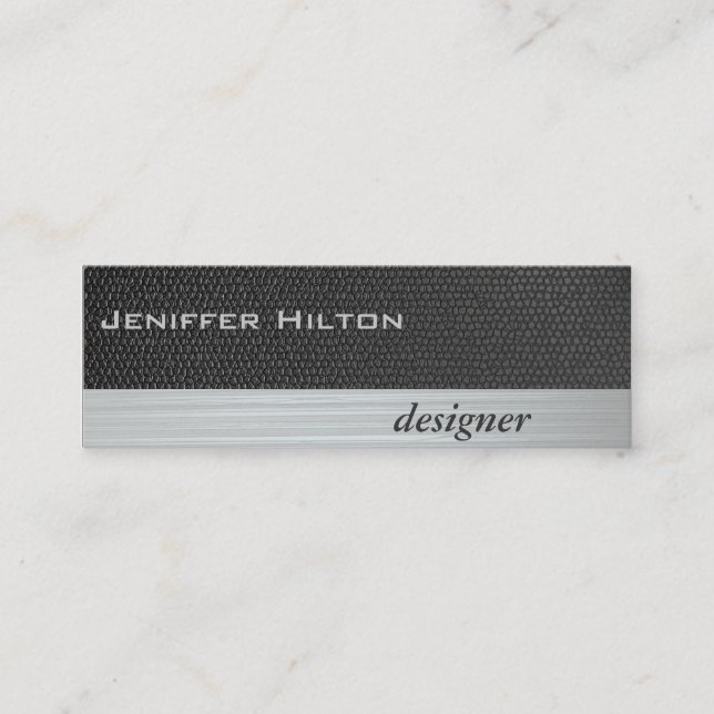 Berufliche, moderne und luxuriöse, graue Textur Mini Visitenkarte (Vorderseite)