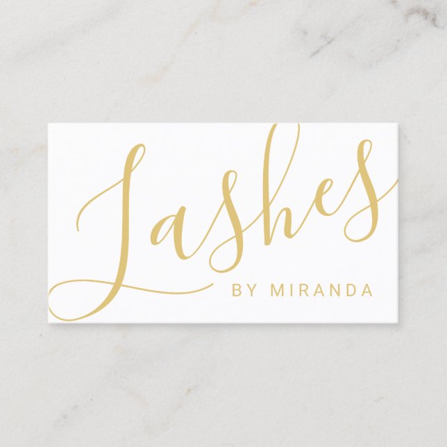 Berufliche moderne White and Gold Makeup Artist Visitenkarte (Vorderseite)