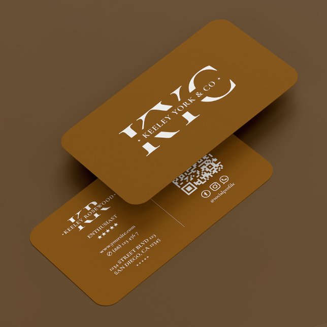 Berufliche Monogram Chocolate Brown Modern Visitenkarte (Von Creator hochgeladen)