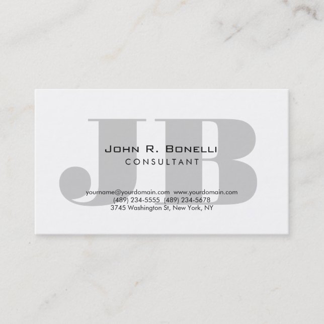 Berufliche Monogram Consultant-Visitenkarte Visitenkarte (Vorderseite)