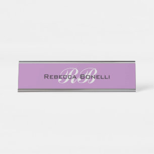 Berufliche Monogram Name Initials Schlicht Stilvol Schreibtischnamensplakette
