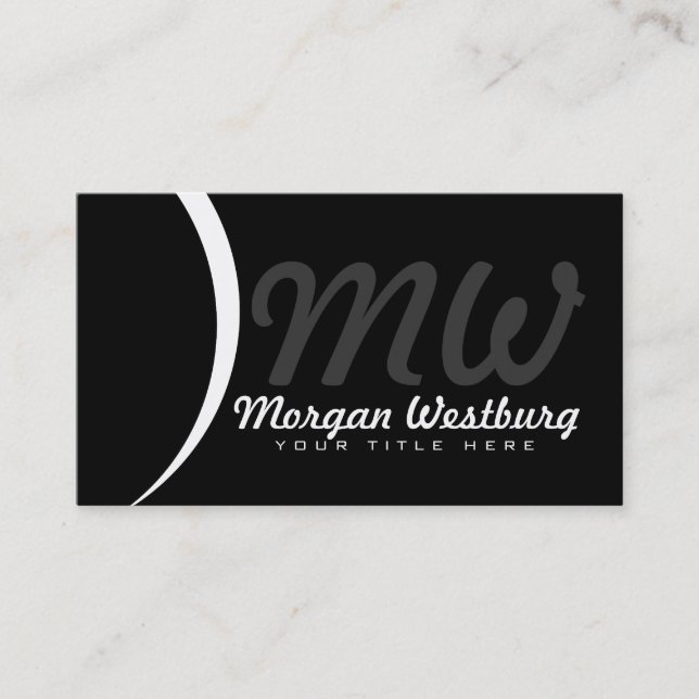 Berufliche Monogramm-Visitenkarten für das White W Visitenkarte (Vorderseite)