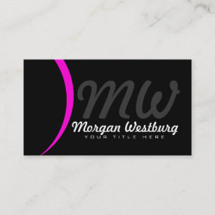 Berufliche Monogramm-Visitenkarten mit rosa Wellen Visitenkarte