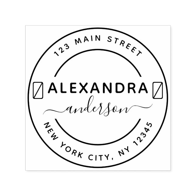 Berufliche oder persönliche Elegante Rücksendeadre Permastempel (Design)