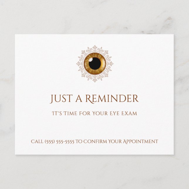 Berufliche optometrische Ernennung Braunes Auge Postkarte (Vorderseite)