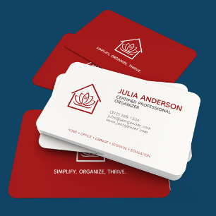 Berufliche Organisatorin Crimson Red Visitenkarte