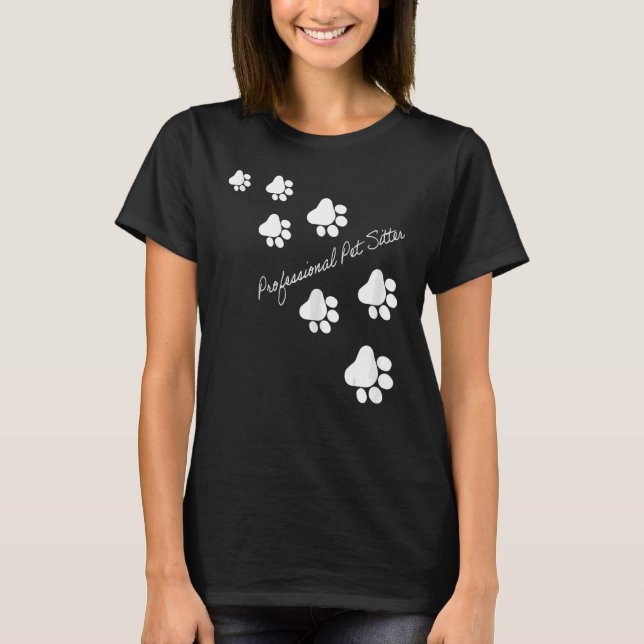 Berufliche Pet Sitter Paws T-Shirt (Vorderseite)