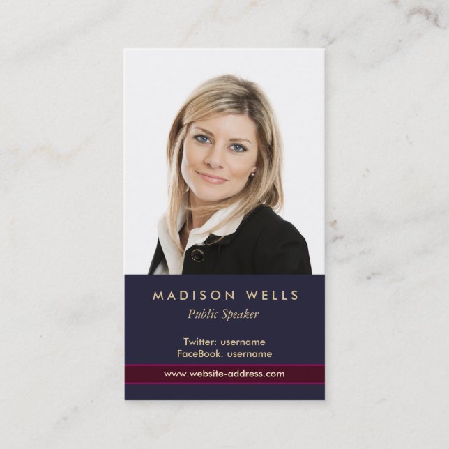 Berufliche Portrait Foto Business Card Visitenkarte (Vorderseite)
