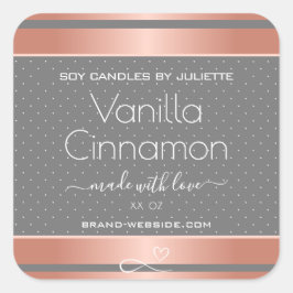 Berufliche Produktverpackungsmarken Rose Gold Quadratischer Aufkleber