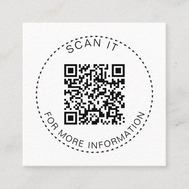 Berufliche QR-Code-Minimale Scannable-Werbeaktion Quadratische Visitenkarte (Vorderseite)