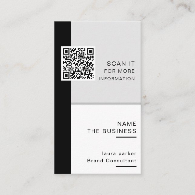 Berufliche QR-Code-Minimale Scannable-Werbeaktion Visitenkarte (Vorderseite)