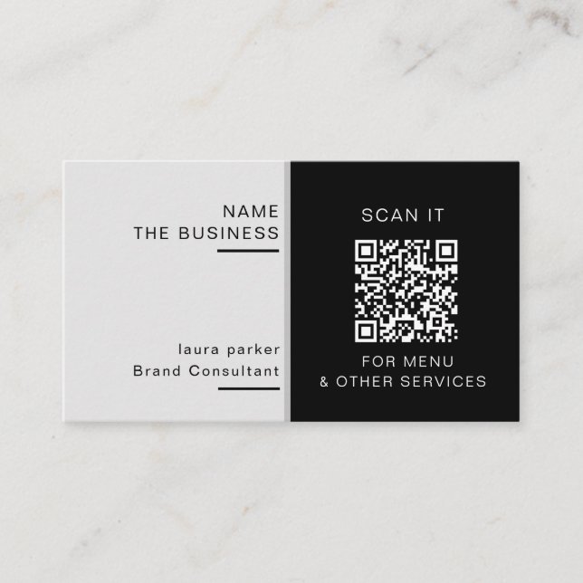 Berufliche QR-Code-Minimale Scannable-Werbeaktion Visitenkarte (Vorderseite)