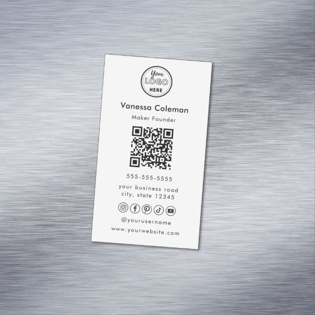 Berufliche Qr-Code-weiße Visitenkarte Magnetische Visitenkarte (Beispiel)