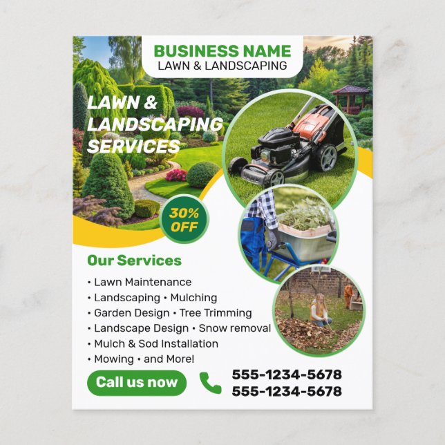 berufliche Rasenpflege und Landschaftsgestaltung Flyer (Vorne)