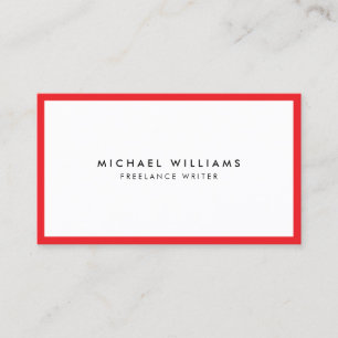 Berufliche Red and White Business Card Visitenkarte