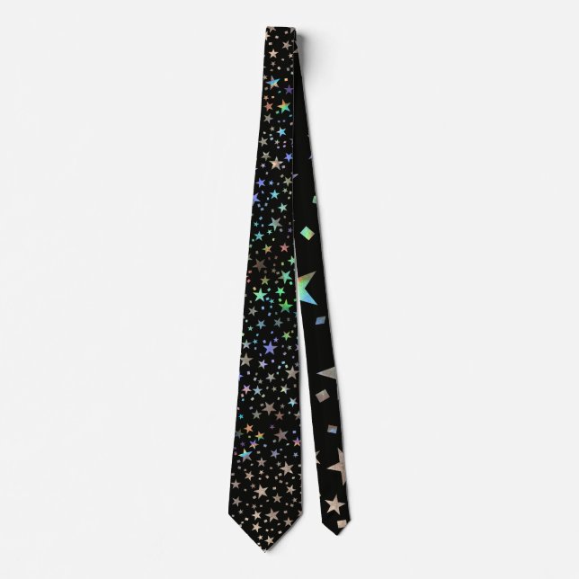 Berufliche Regenbogenstars Groom Magisch Schwarz Krawatte (Vorderseite)