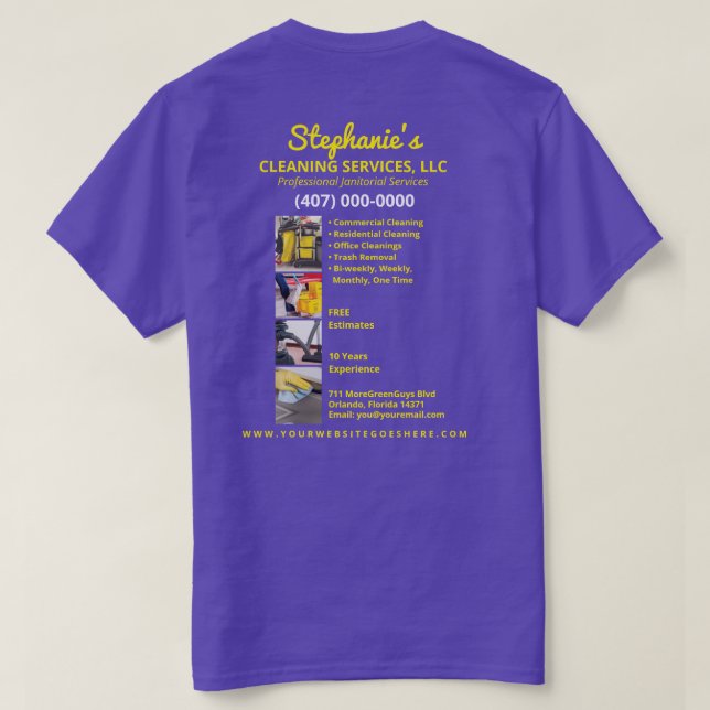 Berufliche Reinigung/Janitorial Housekeeping Serv T-Shirt (Design Rückseite)