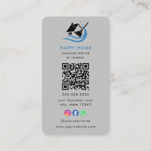 Berufliche Reinigungsdienste Logo Qr-Code Visitenkarte