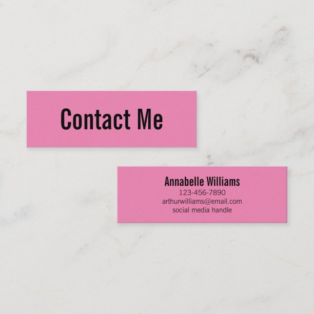 Berufliche, rosa und schwarze Kontaktkarte Telefonnummerkarte (Vorne/Hinten)