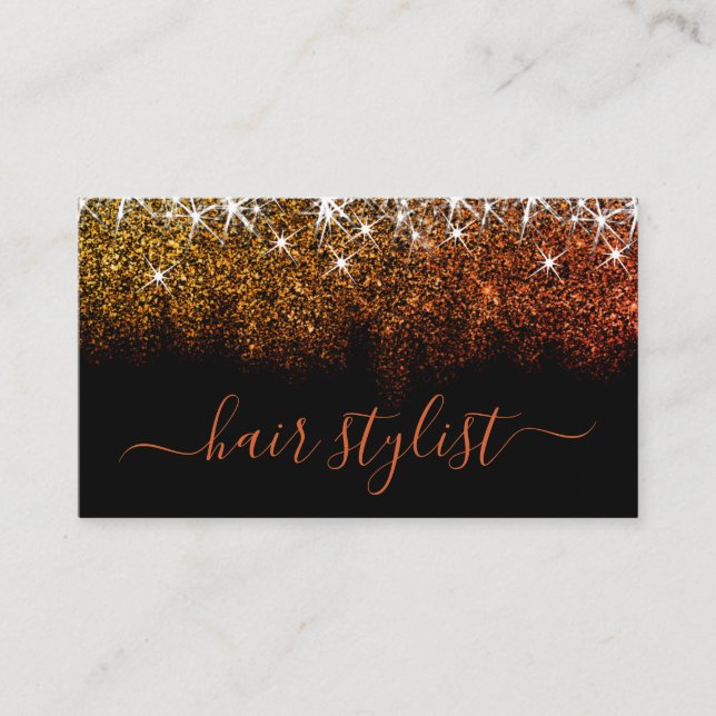 Berufliche Rose Gold Glitzer Spark Treppe Visitenkarte (Vorderseite)