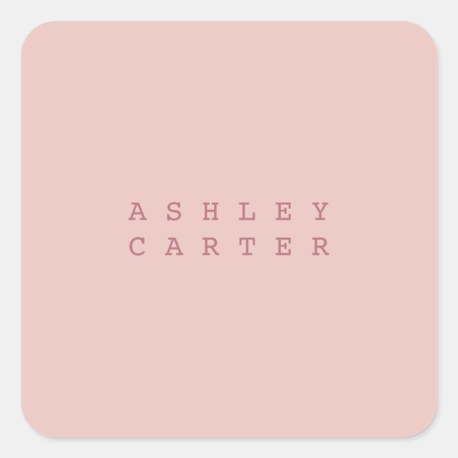 Berufliche Rose Gold schlicht minimalistisch moder Quadratischer Aufkleber (Vorderseite)
