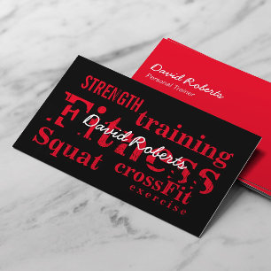 Berufliche rote Fitness fasst persönlichen Trainer Visitenkarte