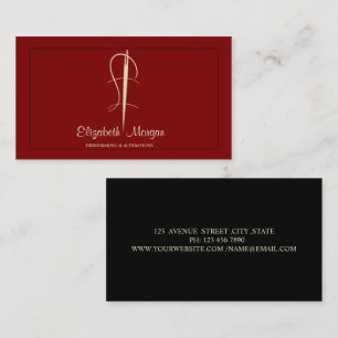 Berufliche, rote Needle-Nähveränderungen Visitenkarte