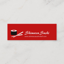 Berufliche rote weiße Sushi-Kochs-Geschäftskarte Mini Visitenkarte