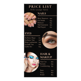 Berufliche Salonpreisliste und Öffnungszeiten Werbekarte