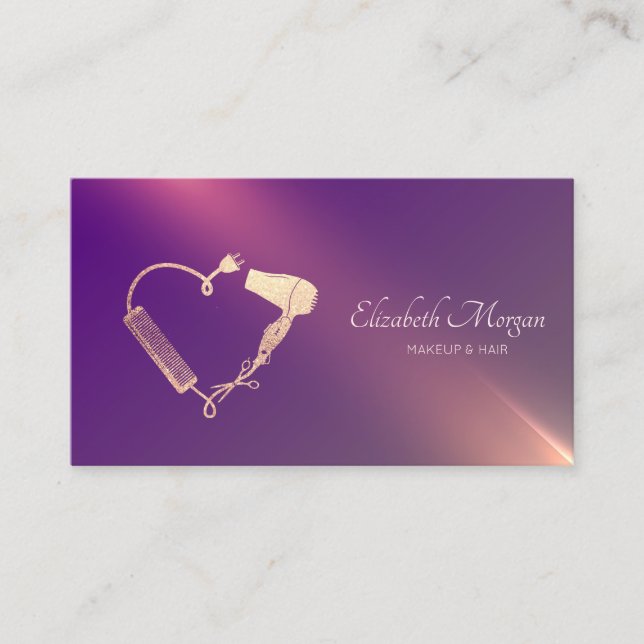 Berufliche Scheren Trockner Brush Lila Visitenkarte (Vorderseite)