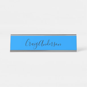 Berufliche Schlichte Moderne Elegante Bright Blue  Schreibtischnamensplakette