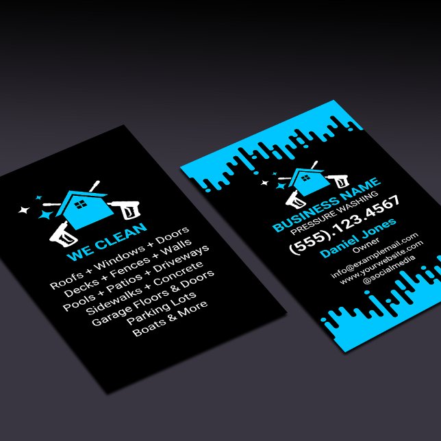 Berufliche Schwarz-Blau-Druckwäsche Flyer (Von Creator hochgeladen)