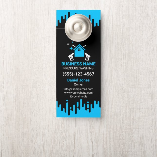 Berufliche Schwarz-Blau-Druckwäsche Türanhänger (Auf Knauf)