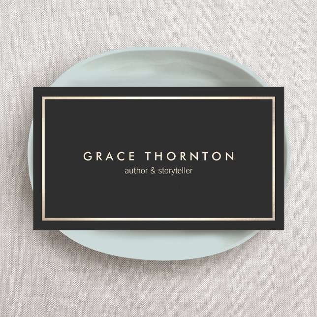 Berufliche Schwarze Gold-Grenze Visitenkarte (Von Creator hochgeladen)