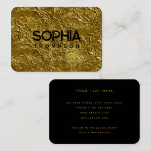 Berufliche Schwarze Gold Minimalistische Social Me Visitenkarte