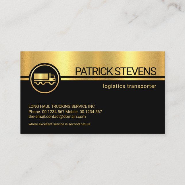 Berufliche schwarze Streifen Gold Textur Startup Visitenkarte (Vorderseite)