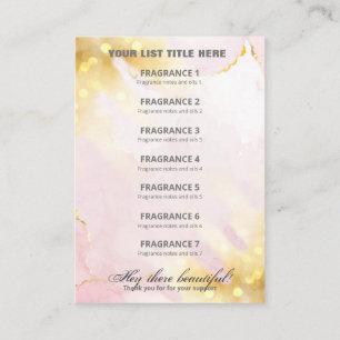 Berufliche Shimmer Pink Gold Duft List Karte